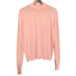 Debenhams Pink Acrylic Womens Long-Sleeve Mock Neck Sweater Size 18